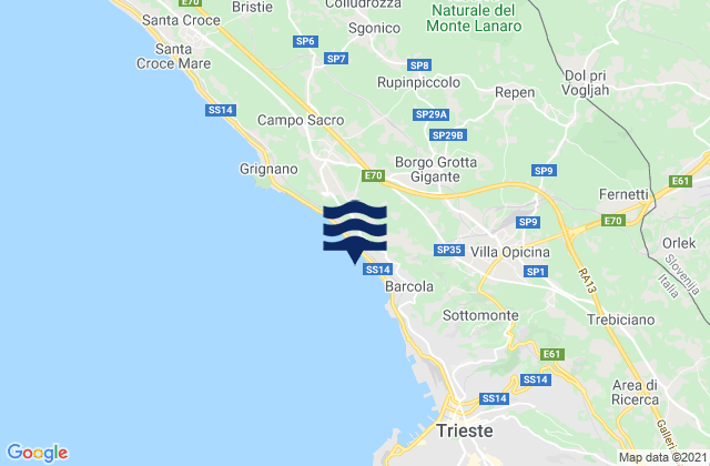 Provincia di Trieste, Italy tide times map