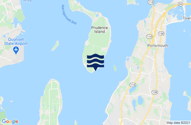 Prudence Island, United States tide chart map