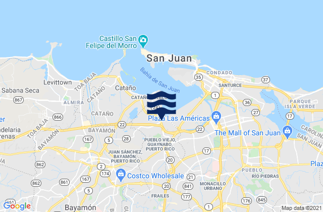 Pueblo Viejo Barrio, Puerto Rico tide times map