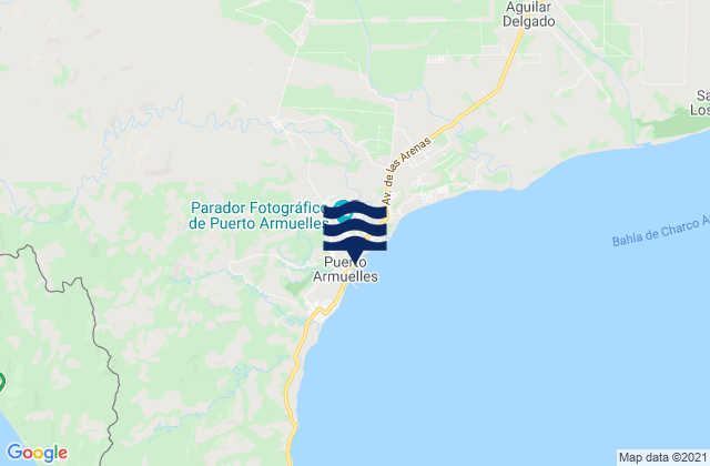 Puerto Armuelles, Panama tide times map