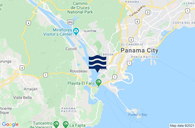 Puerto Balboa, Panama tide times map