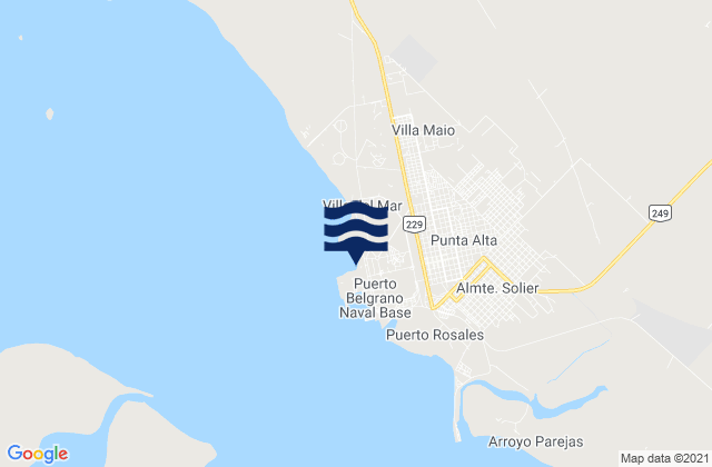 Puerto Belgrano, Argentina tide times map