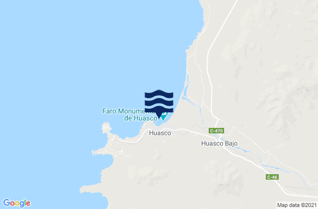 Puerto Huasco, Chile tide times map