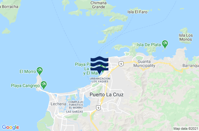 Puerto La Cruz, Venezuela tide times map
