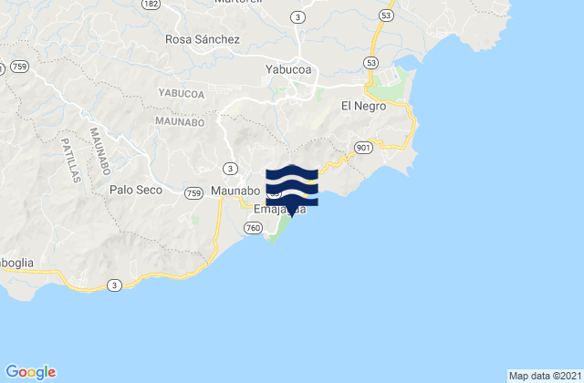 Puerto Maunabo, Puerto Rico tide times map