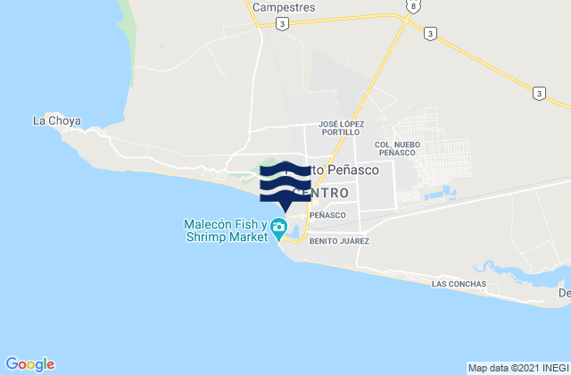 Puerto Penasco, Mexico tide times map