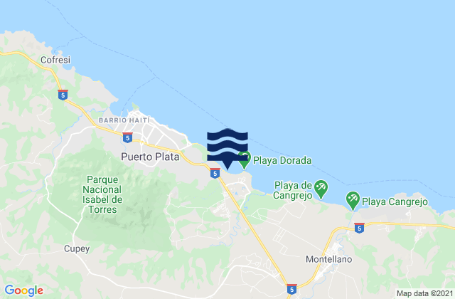 Puerto Plata, Dominican Republic tide times map