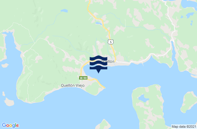 Puerto Quellon, Chile tide times map