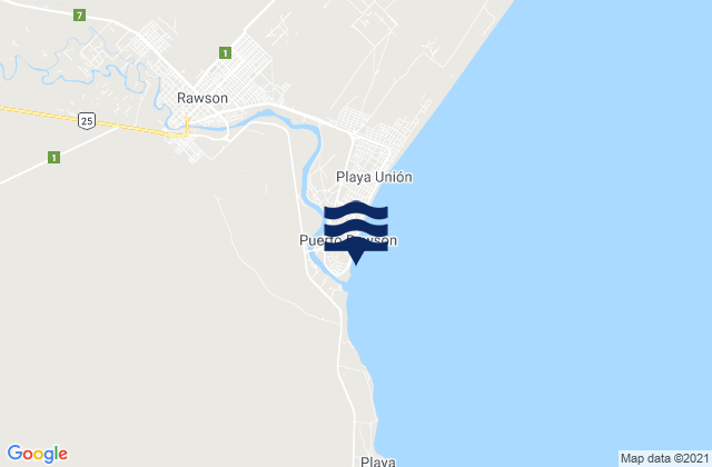 Puerto Rawson, Argentina tide times map
