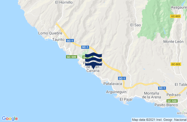 Puerto Rico de Gran Canaria, Spain tide times map
