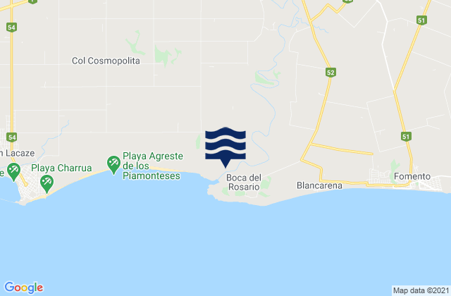 Puerto Rosario, Uruguay tide times map