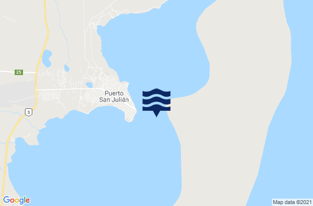 Puerto San Julian, Argentina tide times map