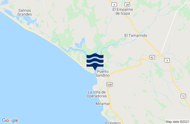 Puerto Somoza, Nicaragua tide times map