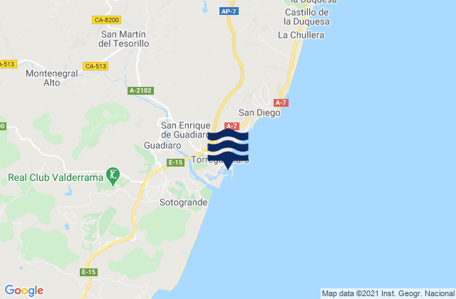 Puerto Sotogrande, Spain tide times map