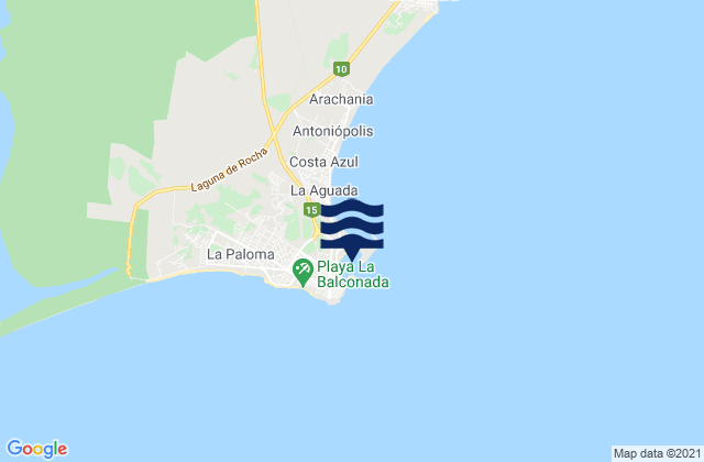 Puerto Viejo, Uruguay tide times map
