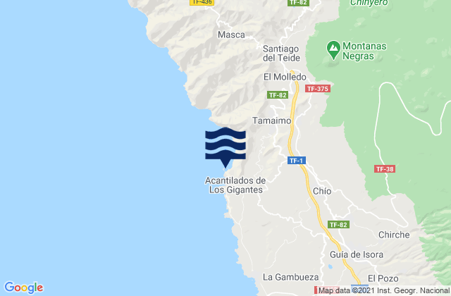 Puerto de Los Gigantes, Spain tide times map