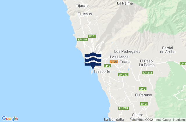 Puerto de Tazacorte, Spain tide times map