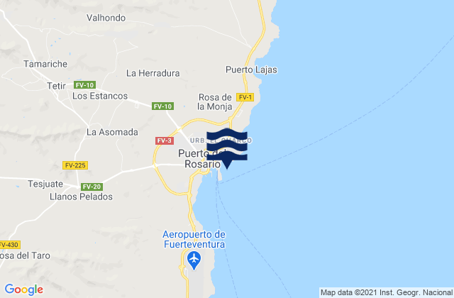 Puerto del Rosario (Fuerteventura), Spain tide times map