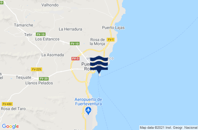 Puerto del Rosario, Spain tide times map