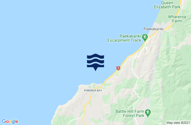 Pukerua Bay, New Zealand tide times map