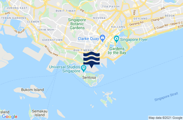 Pulau Brani, Singapore tide times map