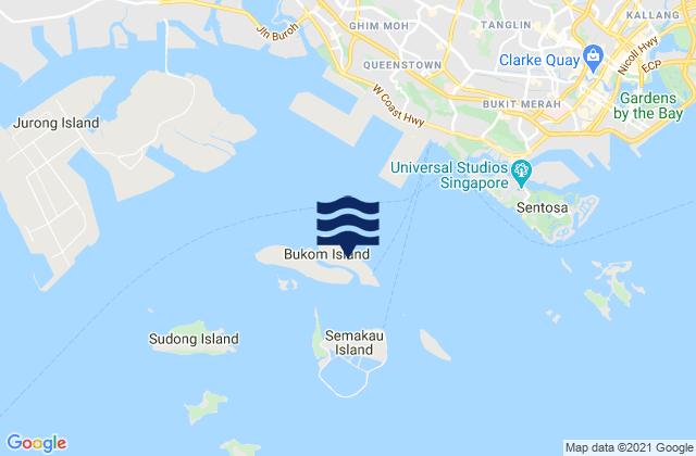 Pulau Bukum, Singapore tide times map