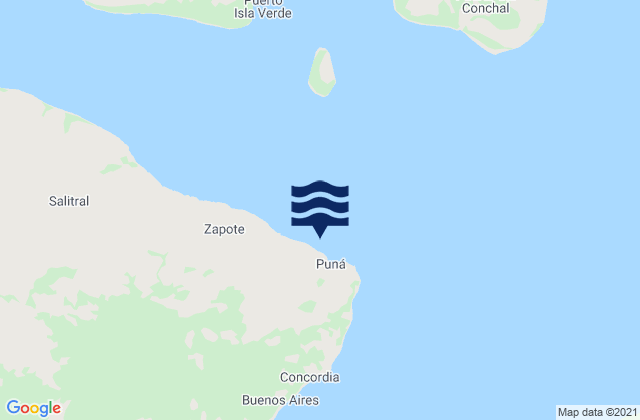 Puna, Ecuador tide times map