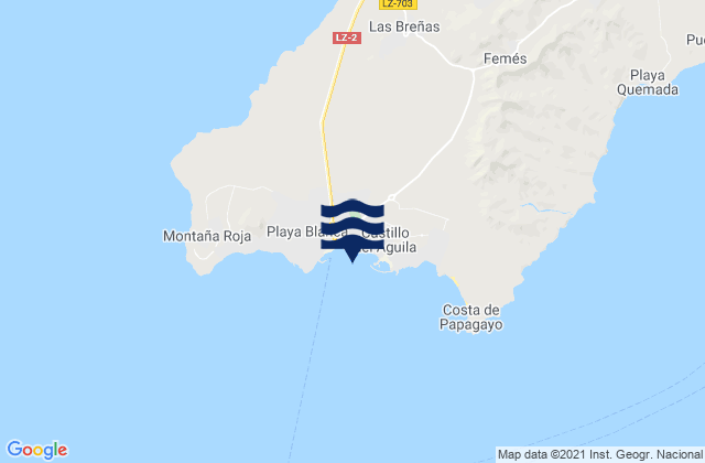 Punta Blanca - k16, Spain tide times map