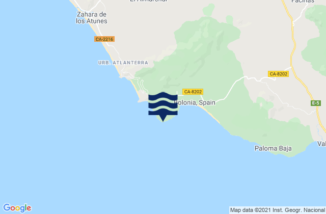 Punta Camarinal, Spain tide times map