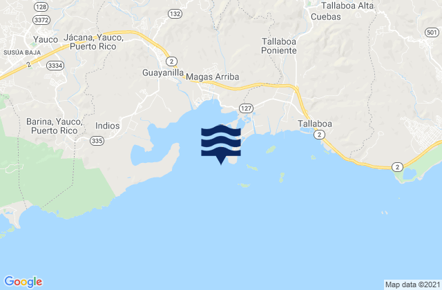 Punta Guayanilla, Puerto Rico tide times map