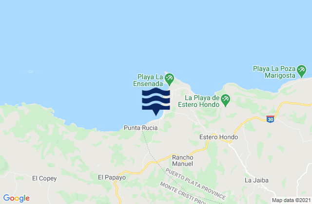 Punta Paraiso, Dominican Republic tide times map