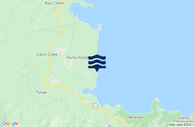 Punta Robalo, Panama tide times map