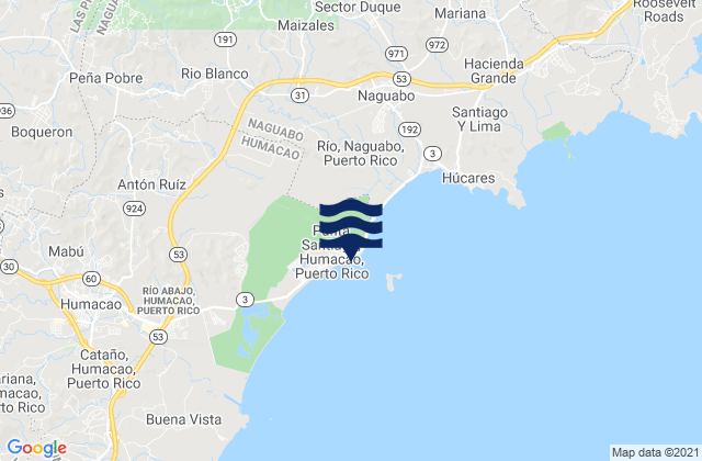 Punta Santiago, Puerto Rico tide times map