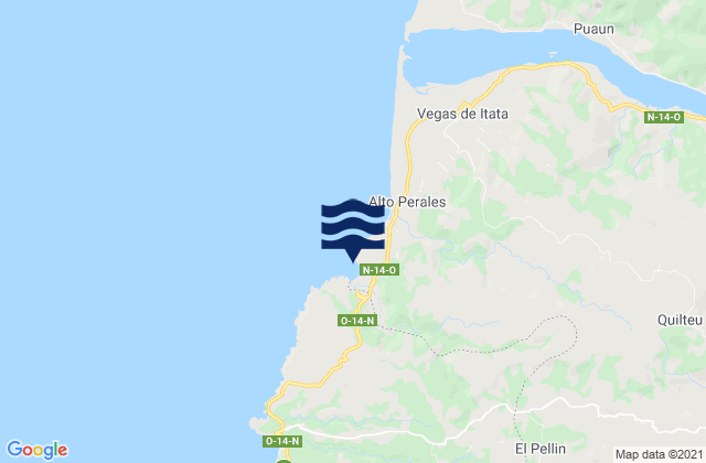 Purema, Chile tide times map