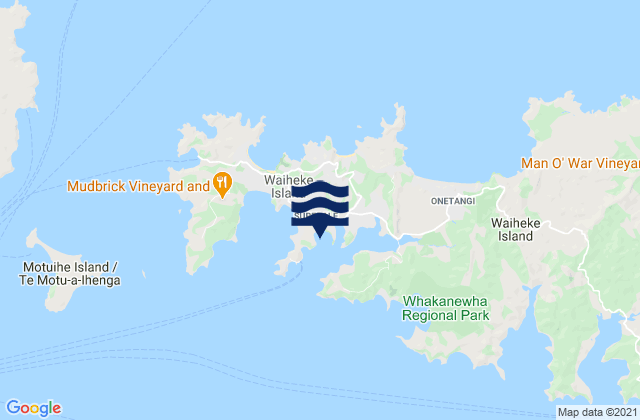 Putiki Bay, New Zealand tide times map