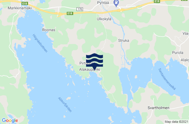 Pyhtaeae, Finland tide times map