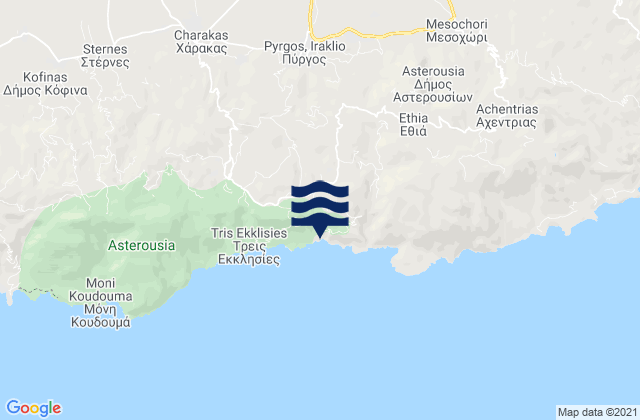 Pyrgos, Greece tide times map