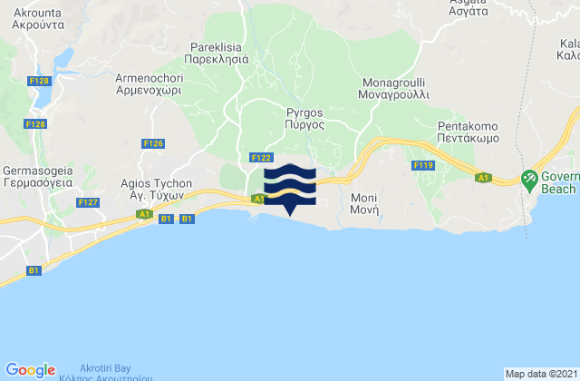Pyrgos, Cyprus tide times map