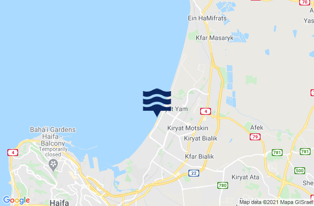 Qiryat Ata, Israel tide times map