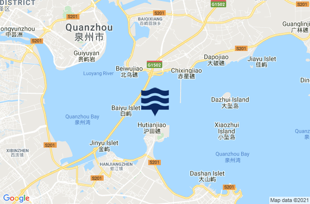 Quanzhou Wan, China tide times map
