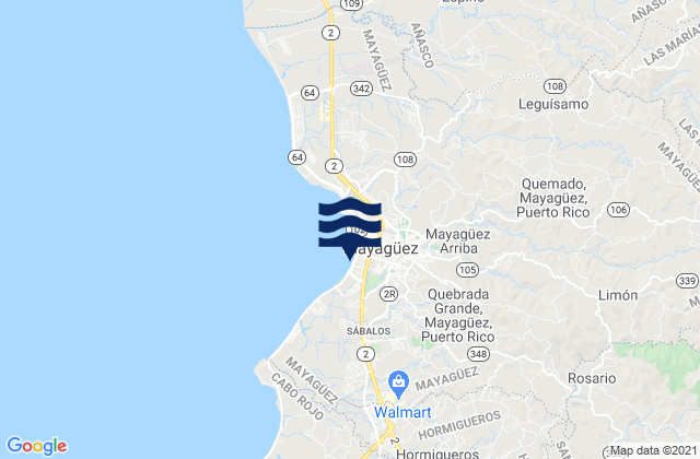 Quebrada Grande Barrio, Puerto Rico tide times map
