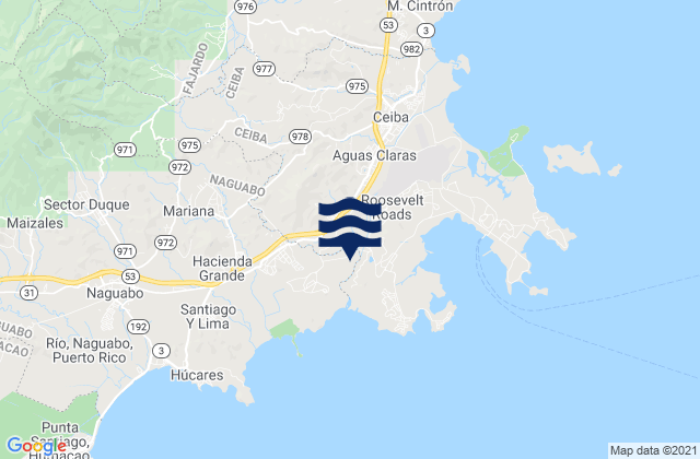 Quebrada Seca Barrio, Puerto Rico tide times map
