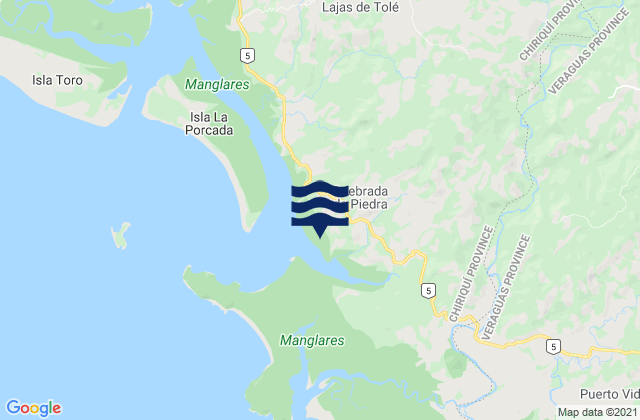 Quebrada de Piedra, Panama tide times map