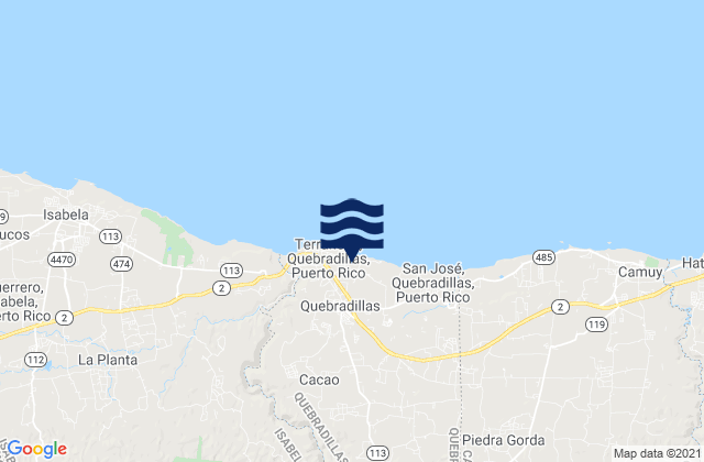 Quebradillas, Puerto Rico tide times map