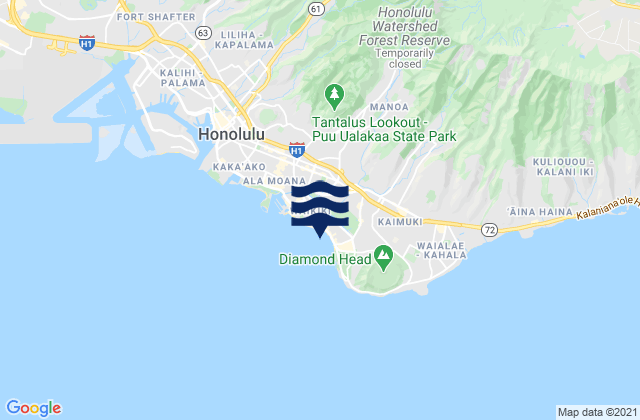 Queens/Canoes (Waikiki), United States tide chart map