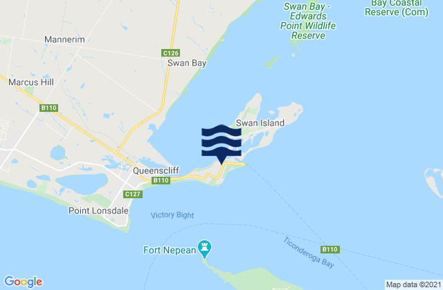 Queenscliff, Australia tide times map
