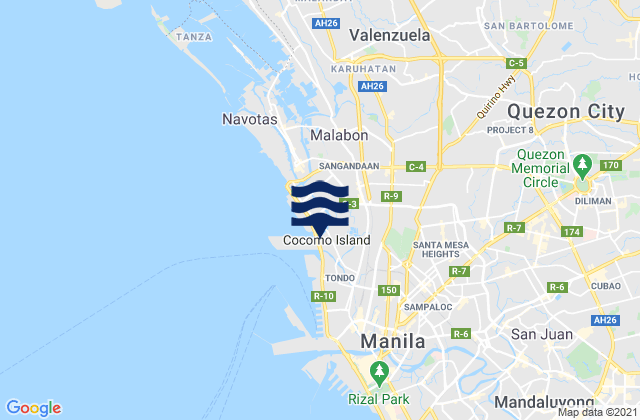 Quezon City, Philippines tide times map