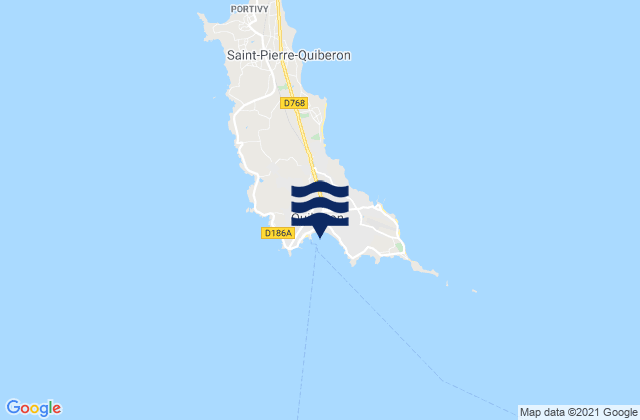 Quiberon, France tide times map