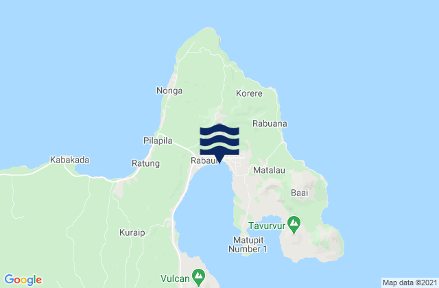 Rabaul, Papua New Guinea tide times map