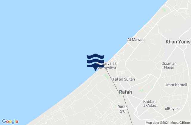 Rafah, Egypt tide times map